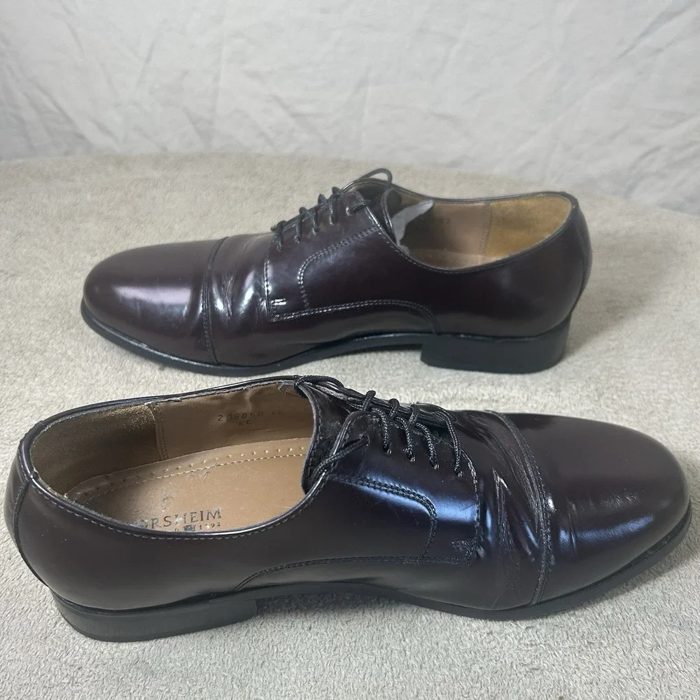 Florsheim Broxton Cap Toe Dress Shoes Mens 9 D Burgundy Leather Oxford 11222-601